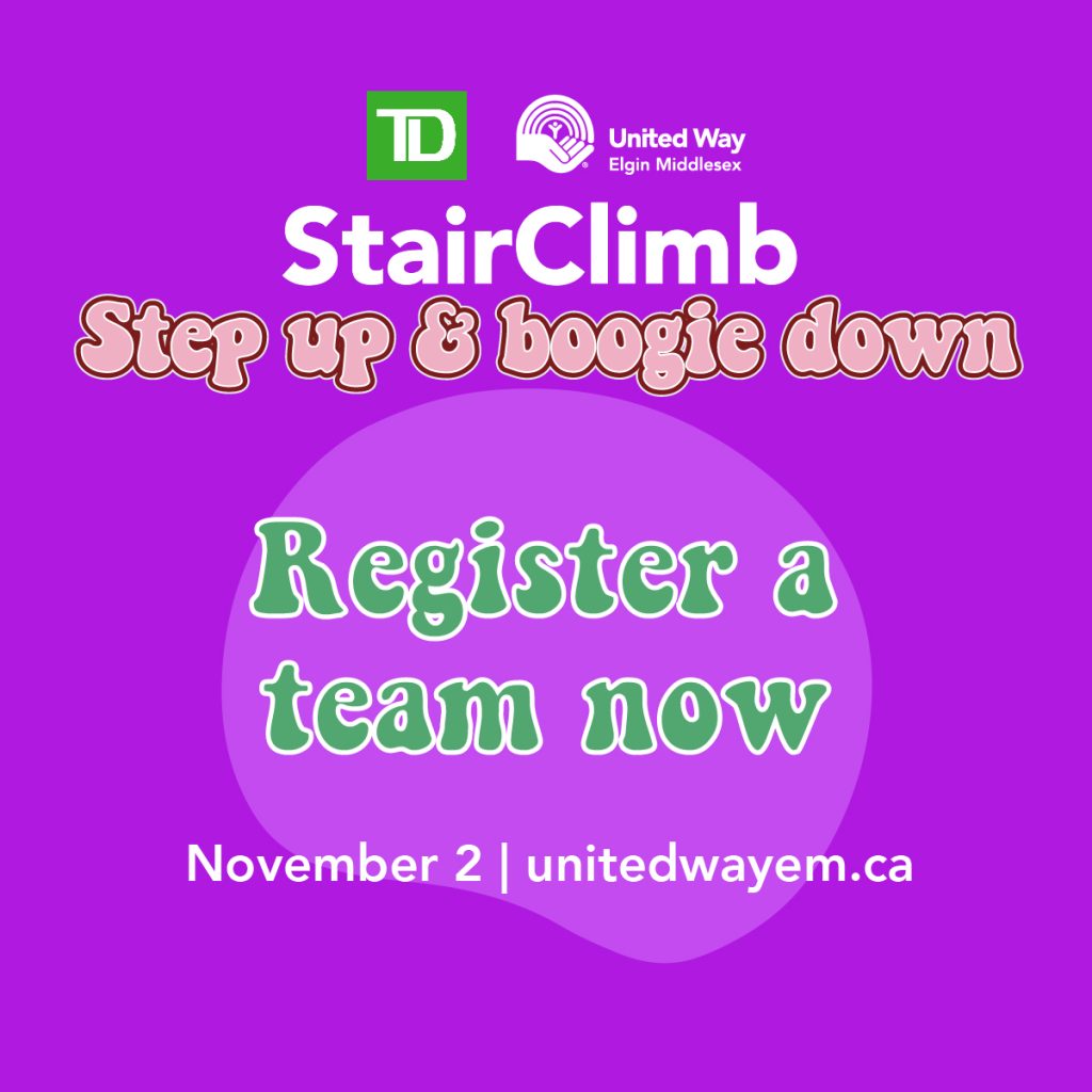 TD StairClimb, Step up & boogie down. Register a team now | social post