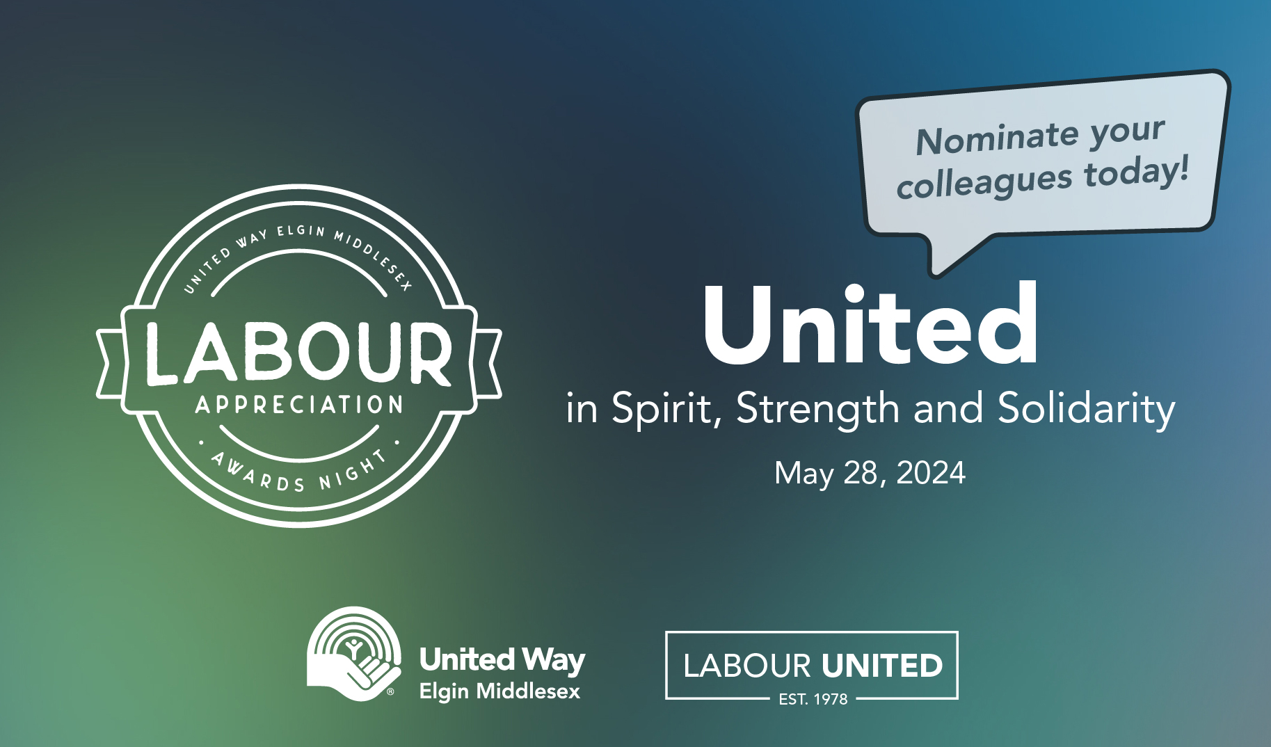 Nominate your colleagues today! Labour Appreciation Awards is May 20, 2024.