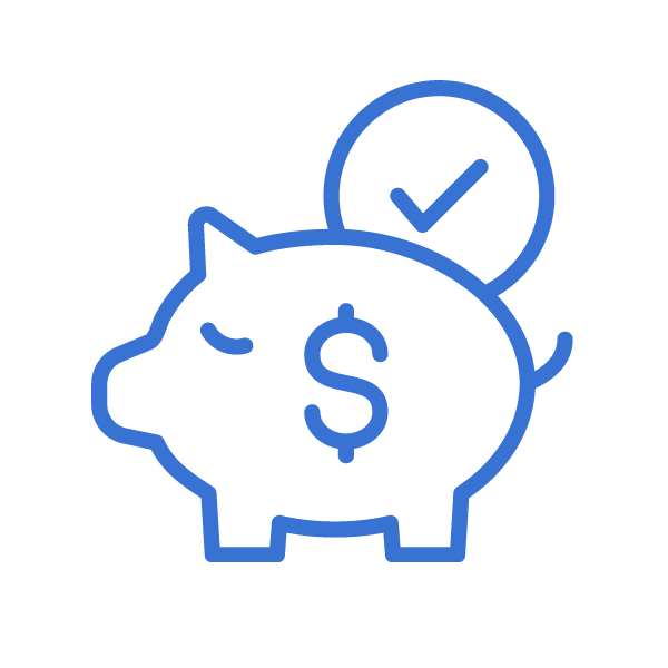 Savings icon in blue