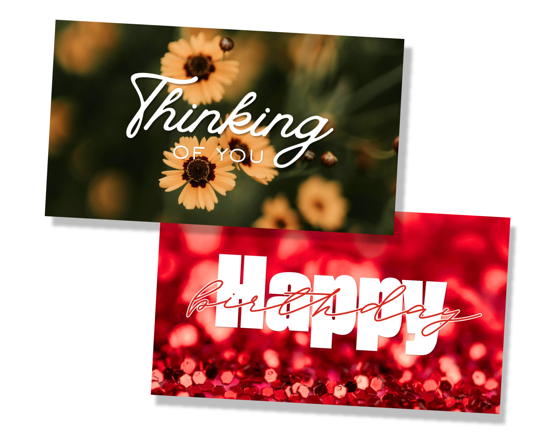 Tribute cards preview - Thinking of you and Happy Birthday