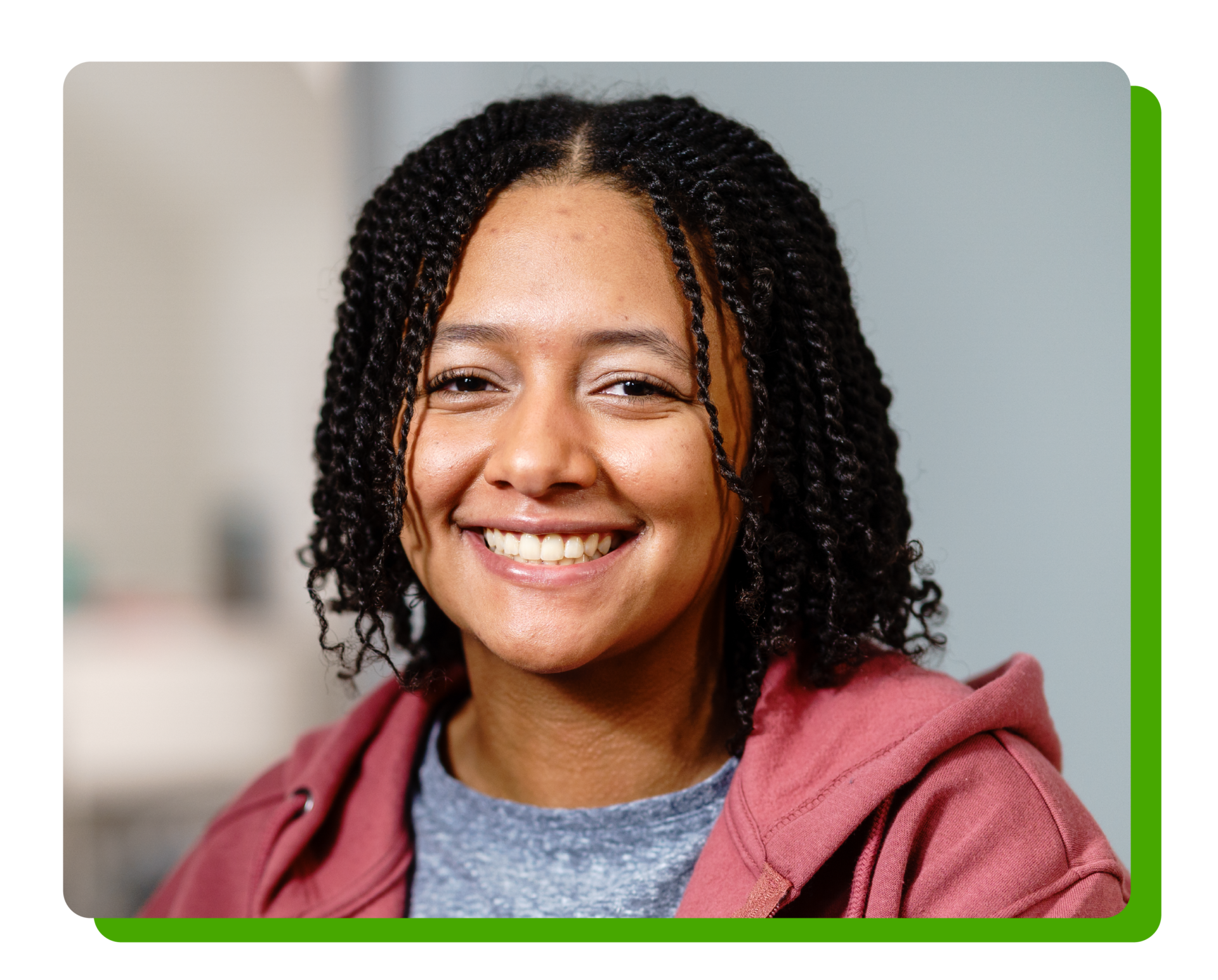 Tribute giving, young woman smiling at the camera